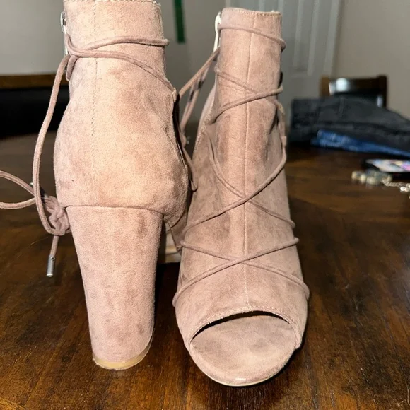 Beige Heel Boot - Picture 2 of 2